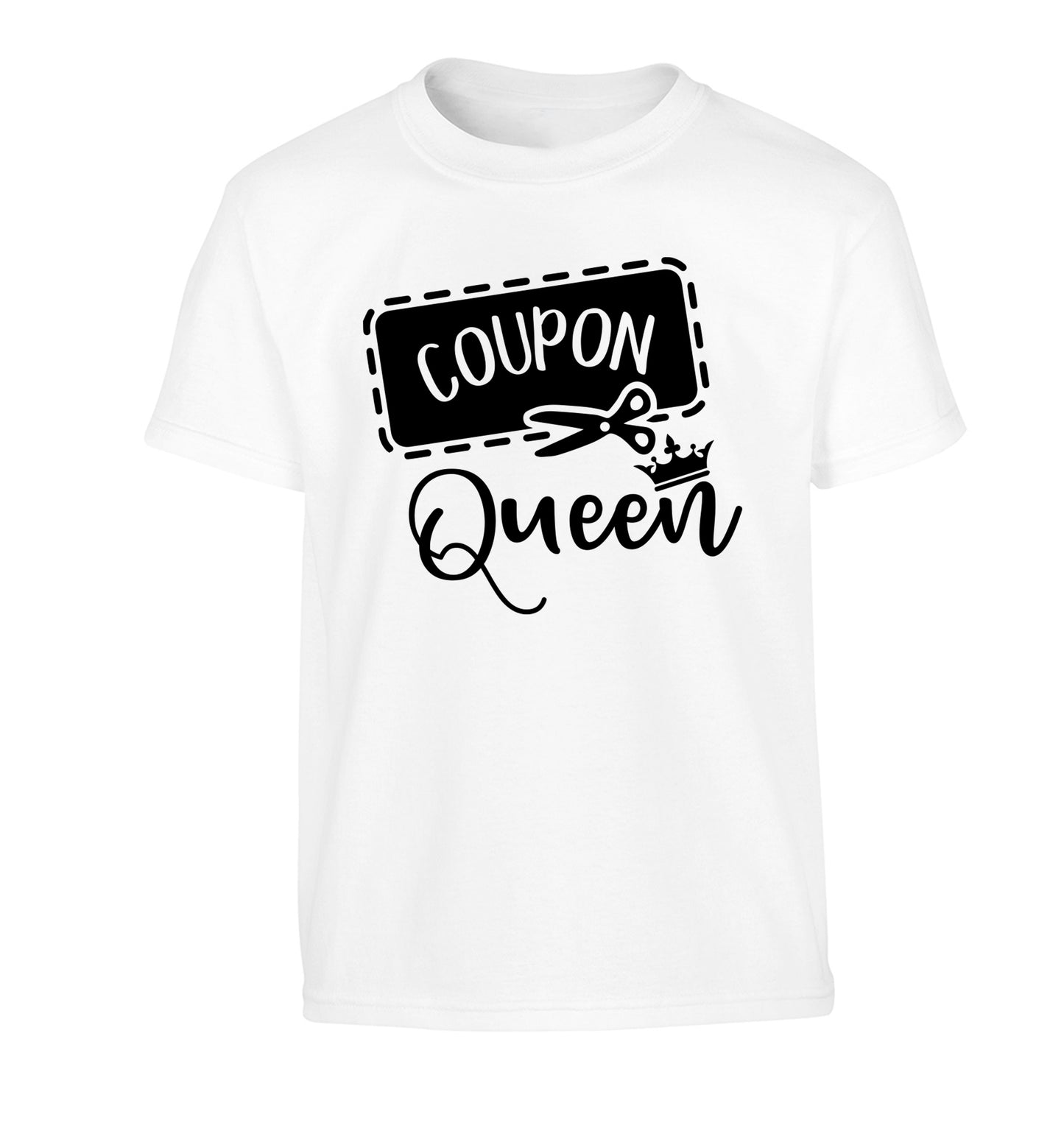 Coupon Queen Children's white Tshirt 12-13 Years