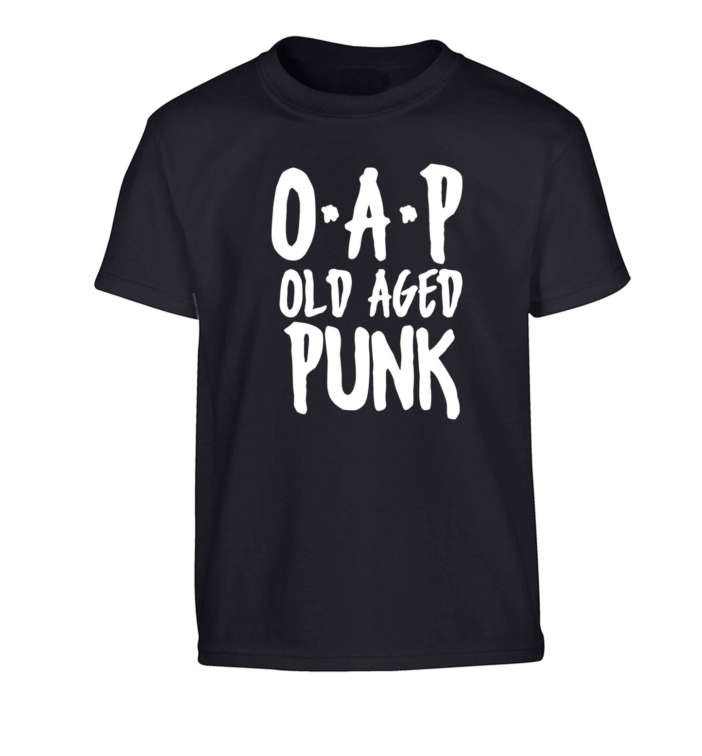 O.A.P Old Age Punk Children's black Tshirt 12-13 Years