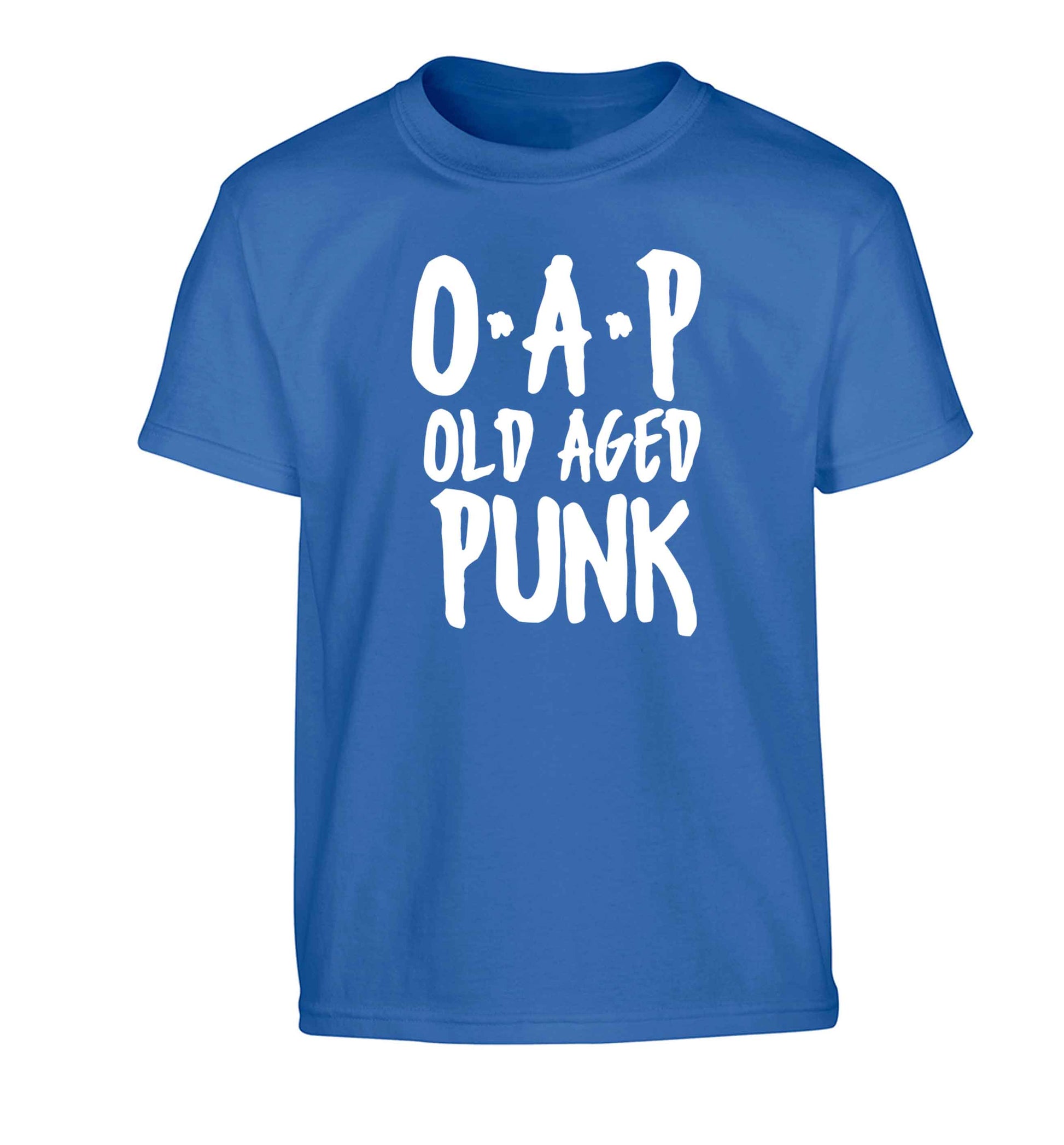 O.A.P Old Age Punk Children's blue Tshirt 12-13 Years