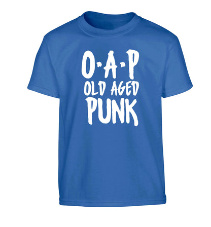 O.A.P Old Age Punk Children's blue Tshirt 12-13 Years