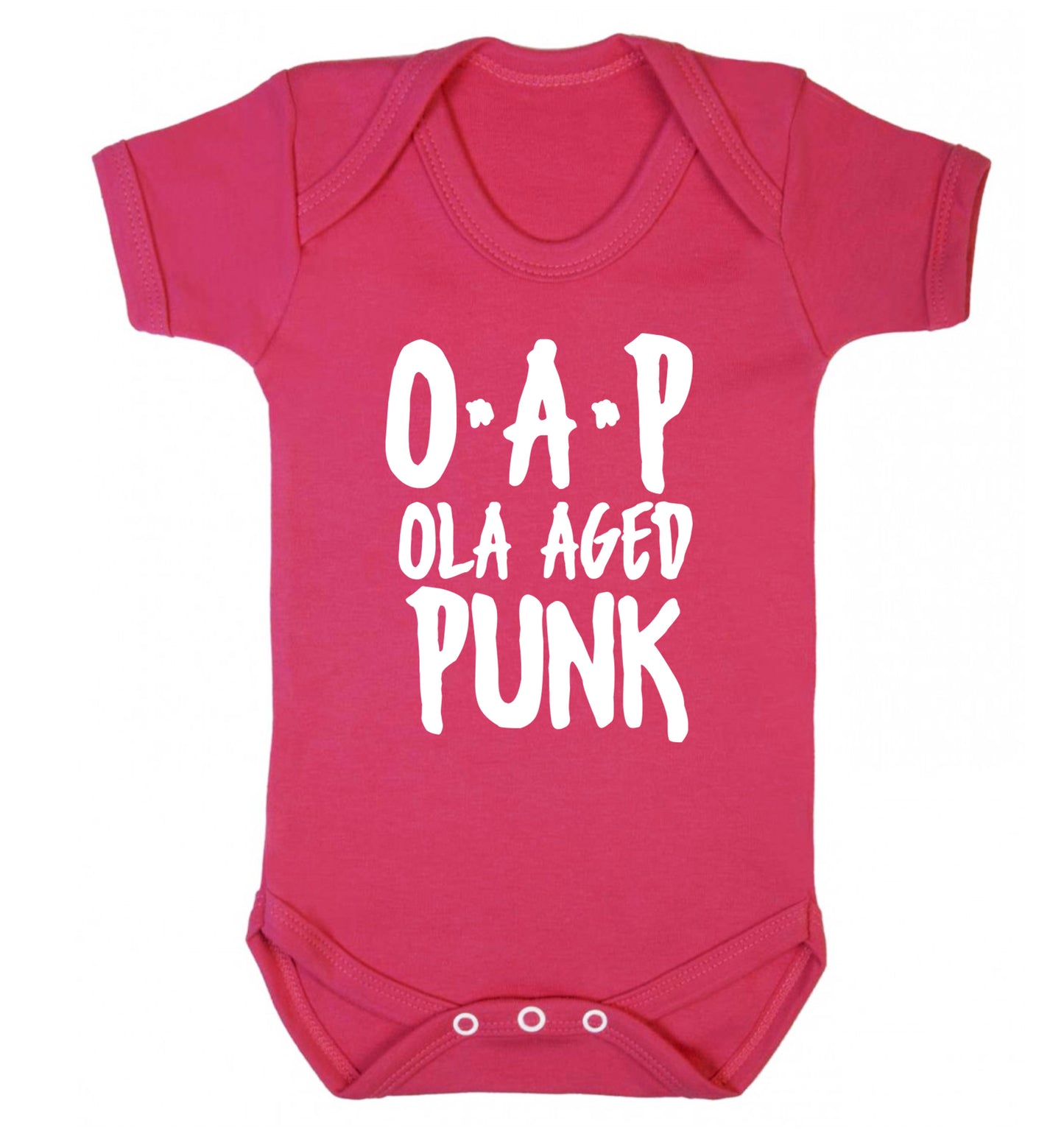 O.A.P Old Aged Punk Baby Vest dark pink 18-24 months