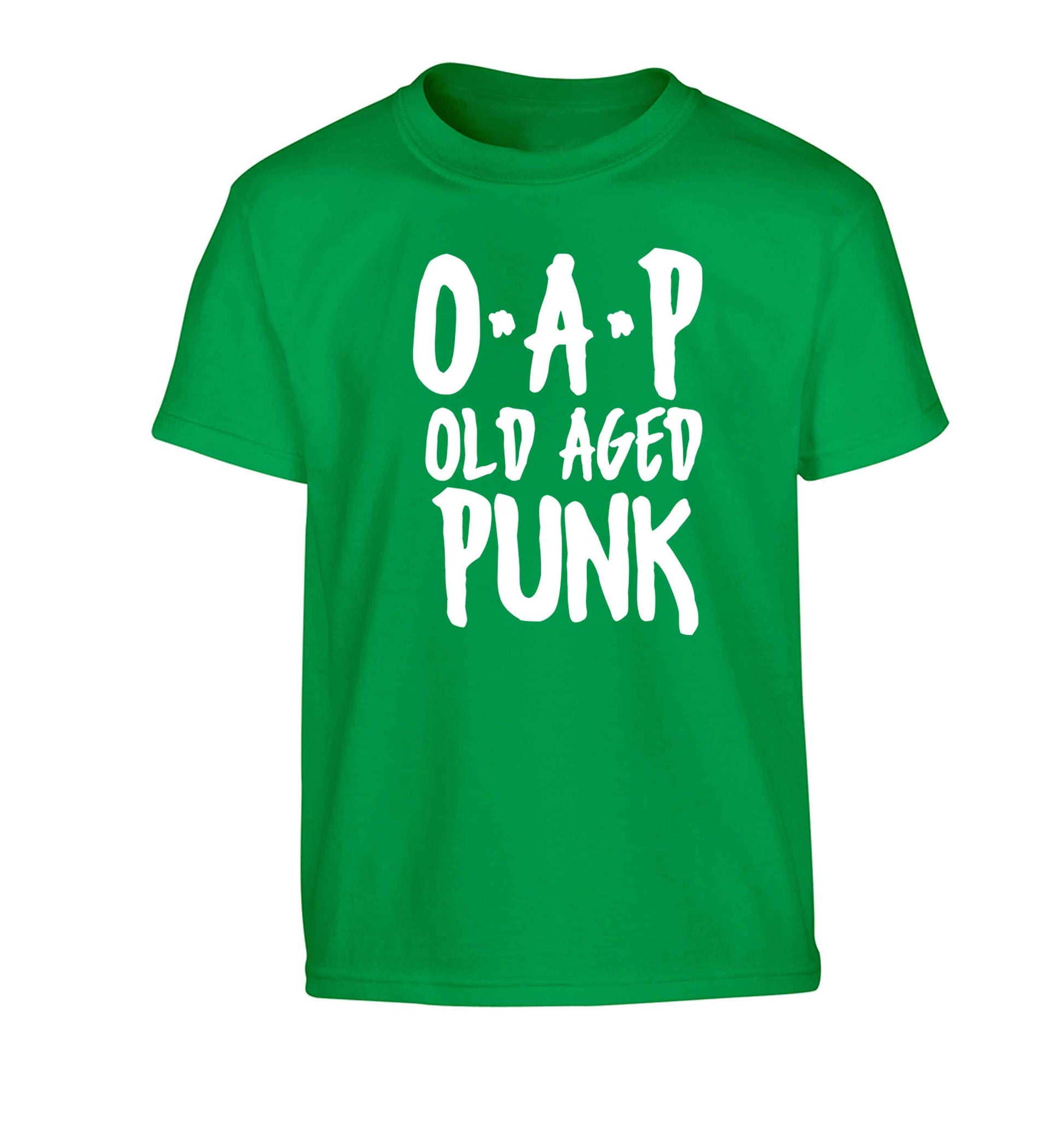 O.A.P Old Age Punk Children's green Tshirt 12-13 Years