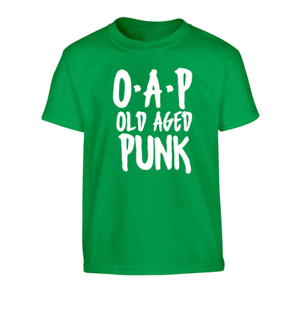 O.A.P Old Age Punk Children's green Tshirt 12-13 Years