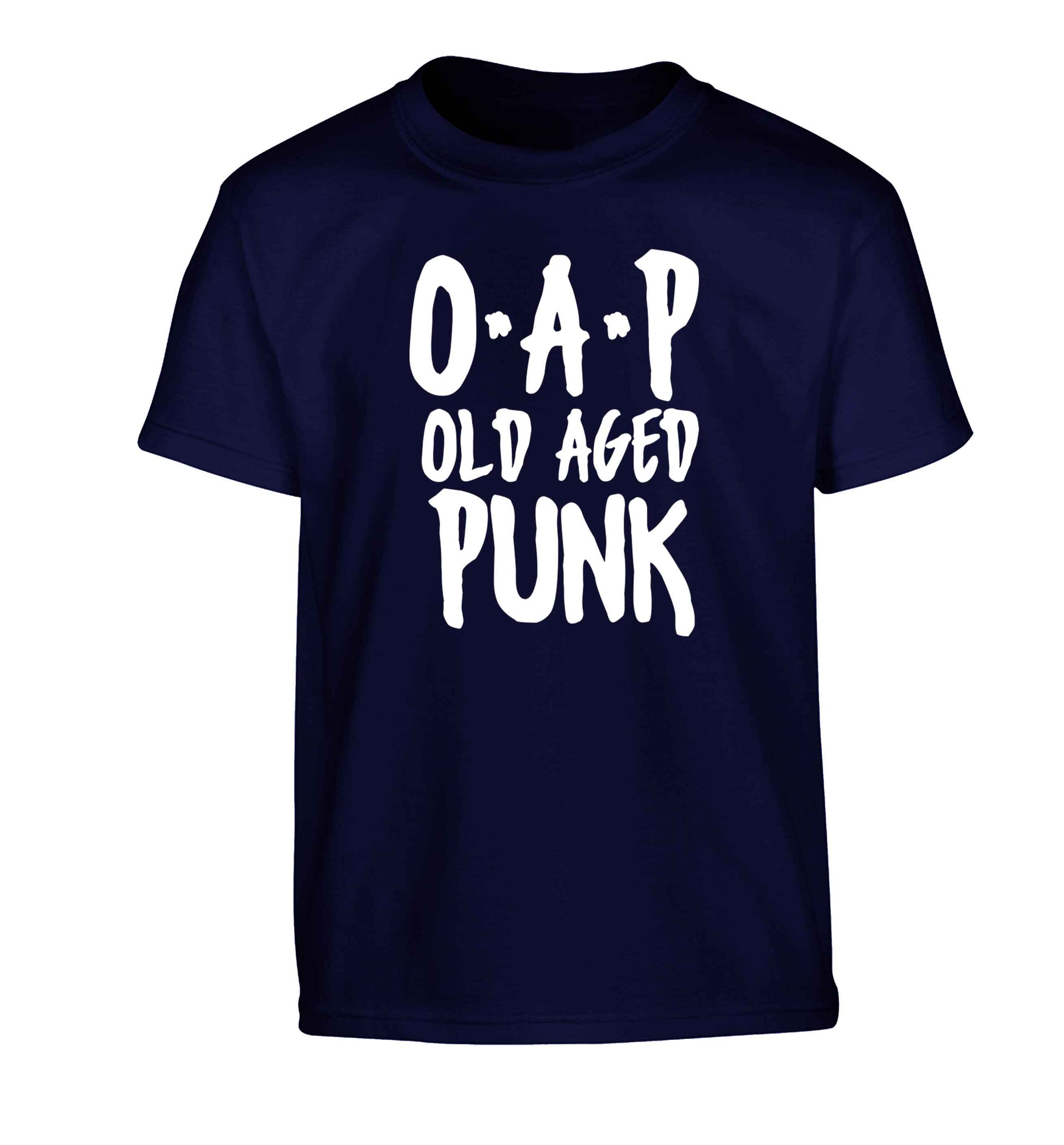 O.A.P Old Age Punk Children's navy Tshirt 12-13 Years