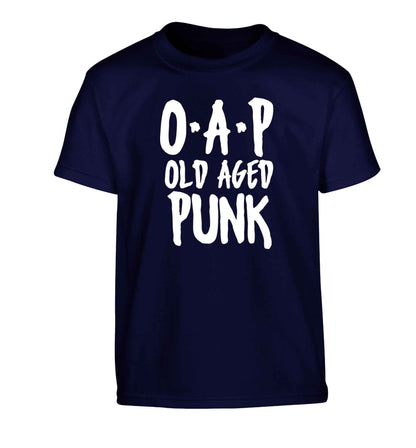 O.A.P Old Age Punk Children's navy Tshirt 12-13 Years