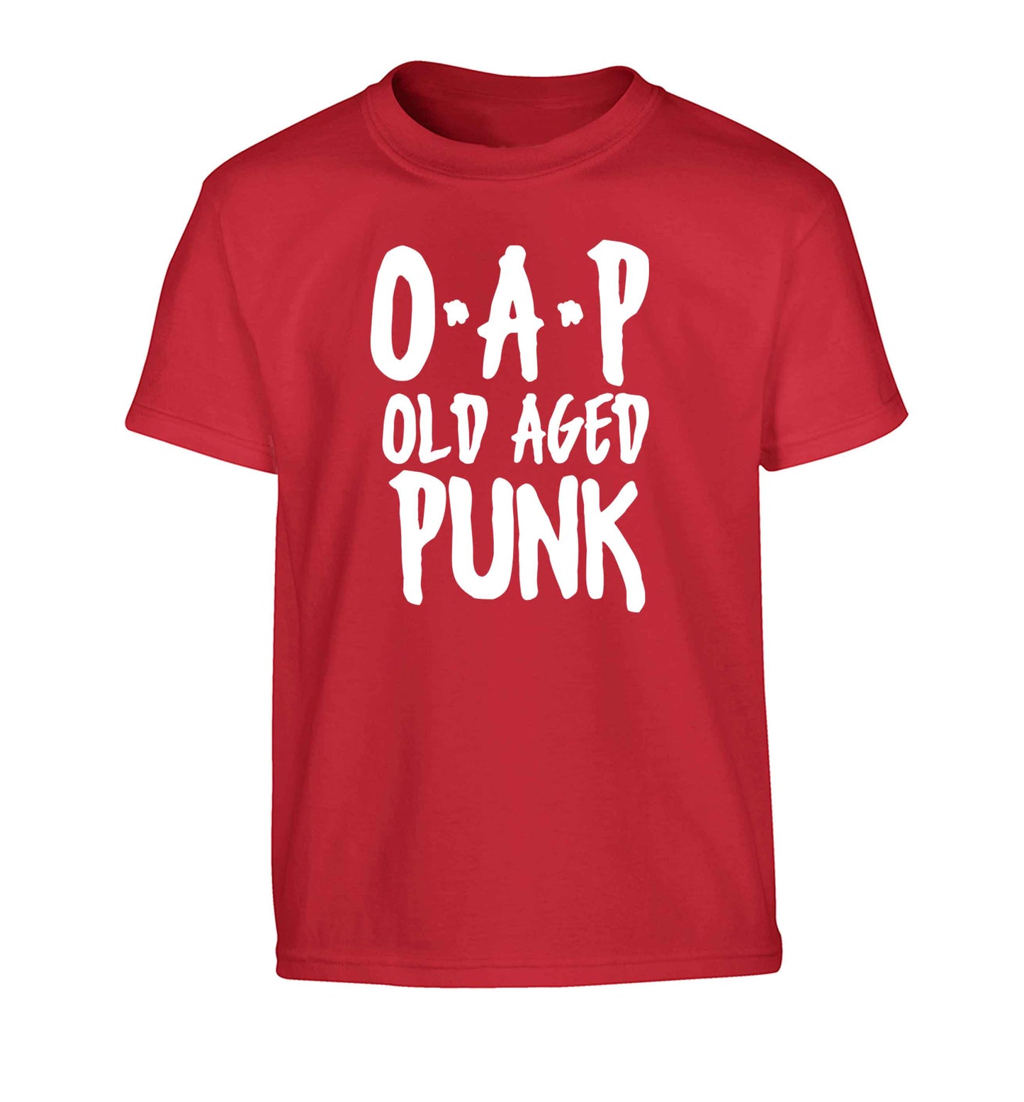 O.A.P Old Age Punk Children's red Tshirt 12-13 Years