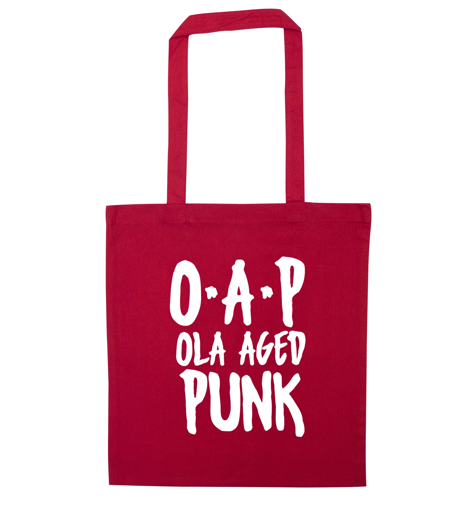 O.A.P Old Aged Punk red tote bag