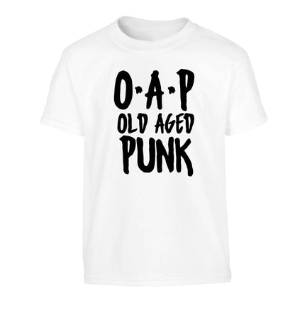 O.A.P Old Age Punk Children's white Tshirt 12-13 Years