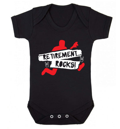 Retirement Rocks Baby Vest black 18-24 months