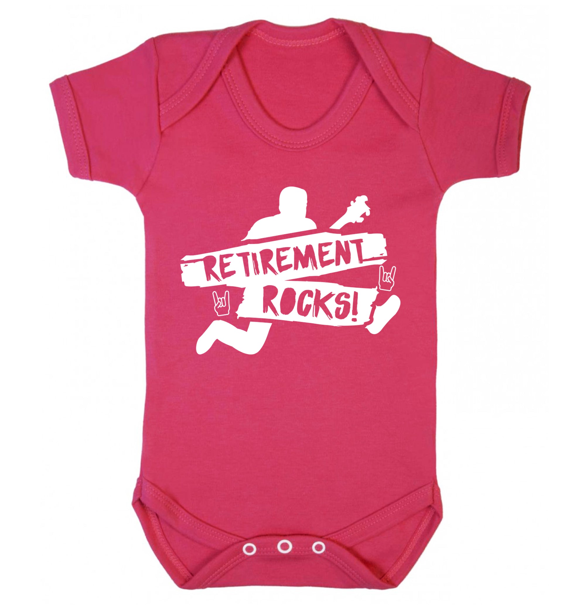 Retirement Rocks Baby Vest dark pink 18-24 months