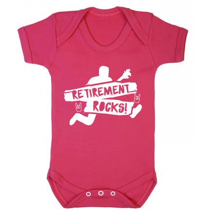 Retirement Rocks Baby Vest dark pink 18-24 months