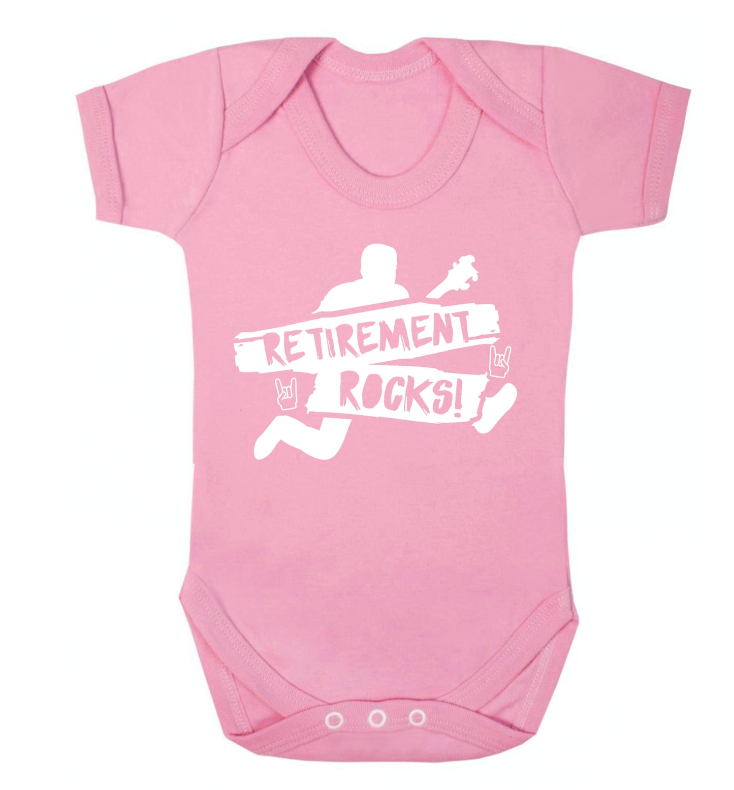 Retirement Rocks Baby Vest pale pink 18-24 months