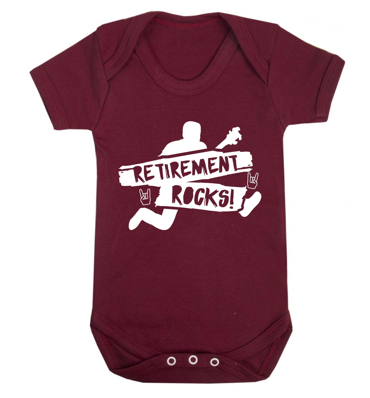 Retirement Rocks Baby Vest maroon 18-24 months