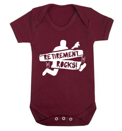 Retirement Rocks Baby Vest maroon 18-24 months