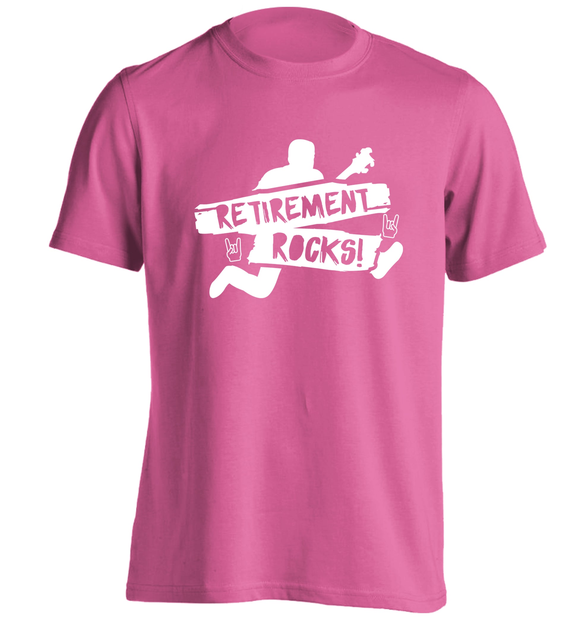 Retirement Rocks adults unisex pink Tshirt 2XL