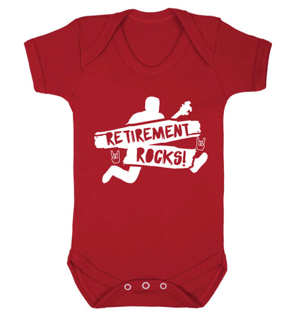 Retirement Rocks Baby Vest red 18-24 months
