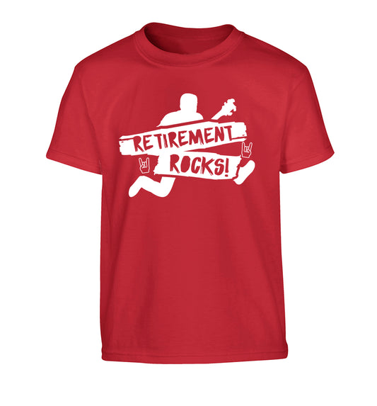 Retirement Rocks Children's red Tshirt 12-13 Years