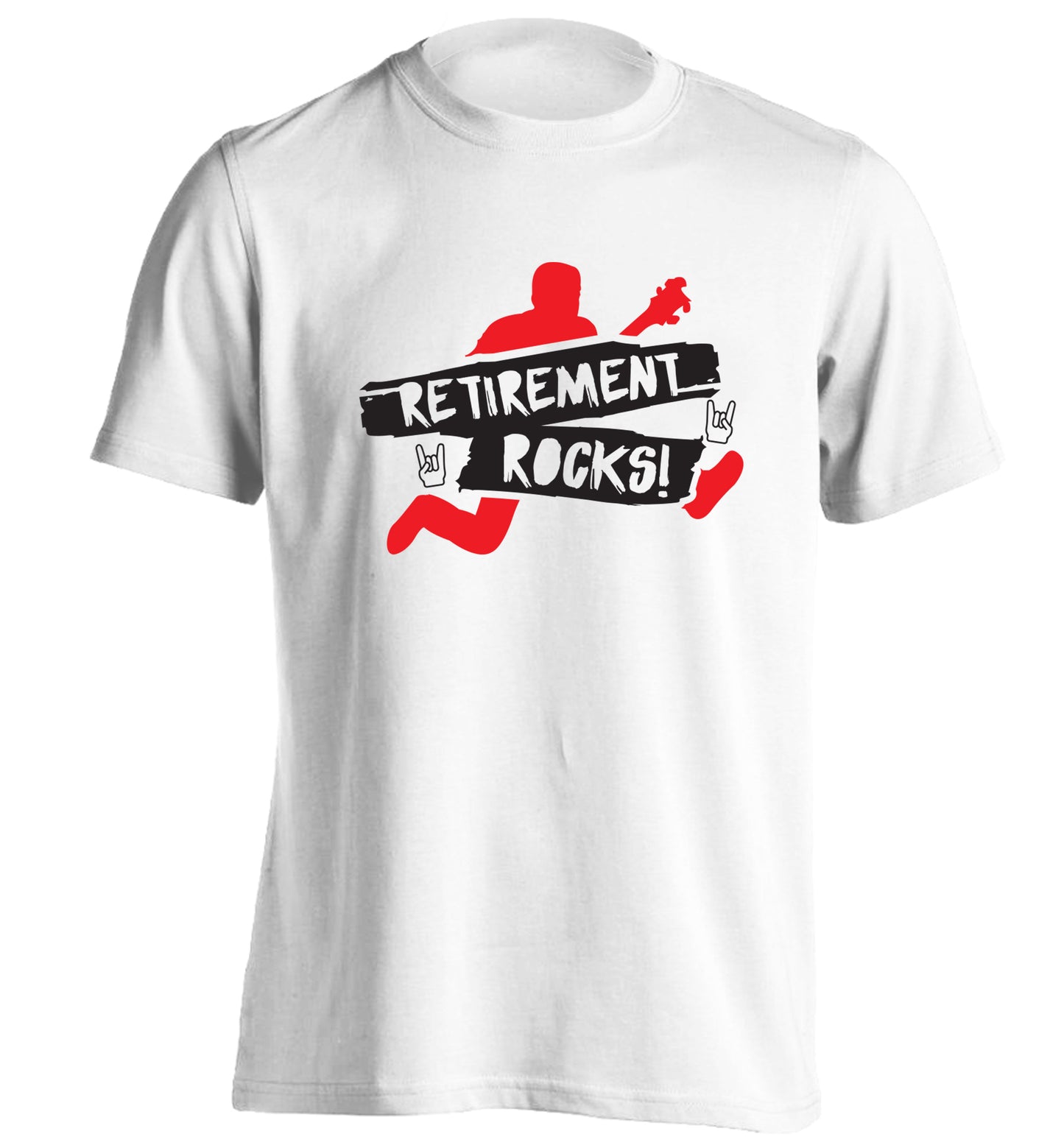 Retirement Rocks adults unisex white Tshirt 2XL