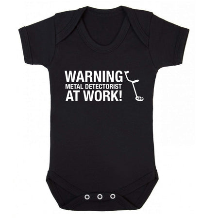 Warning metal detectorist at work! Baby Vest black 18-24 months