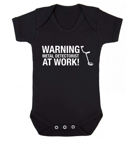 Warning metal detectorist at work! Baby Vest black 18-24 months