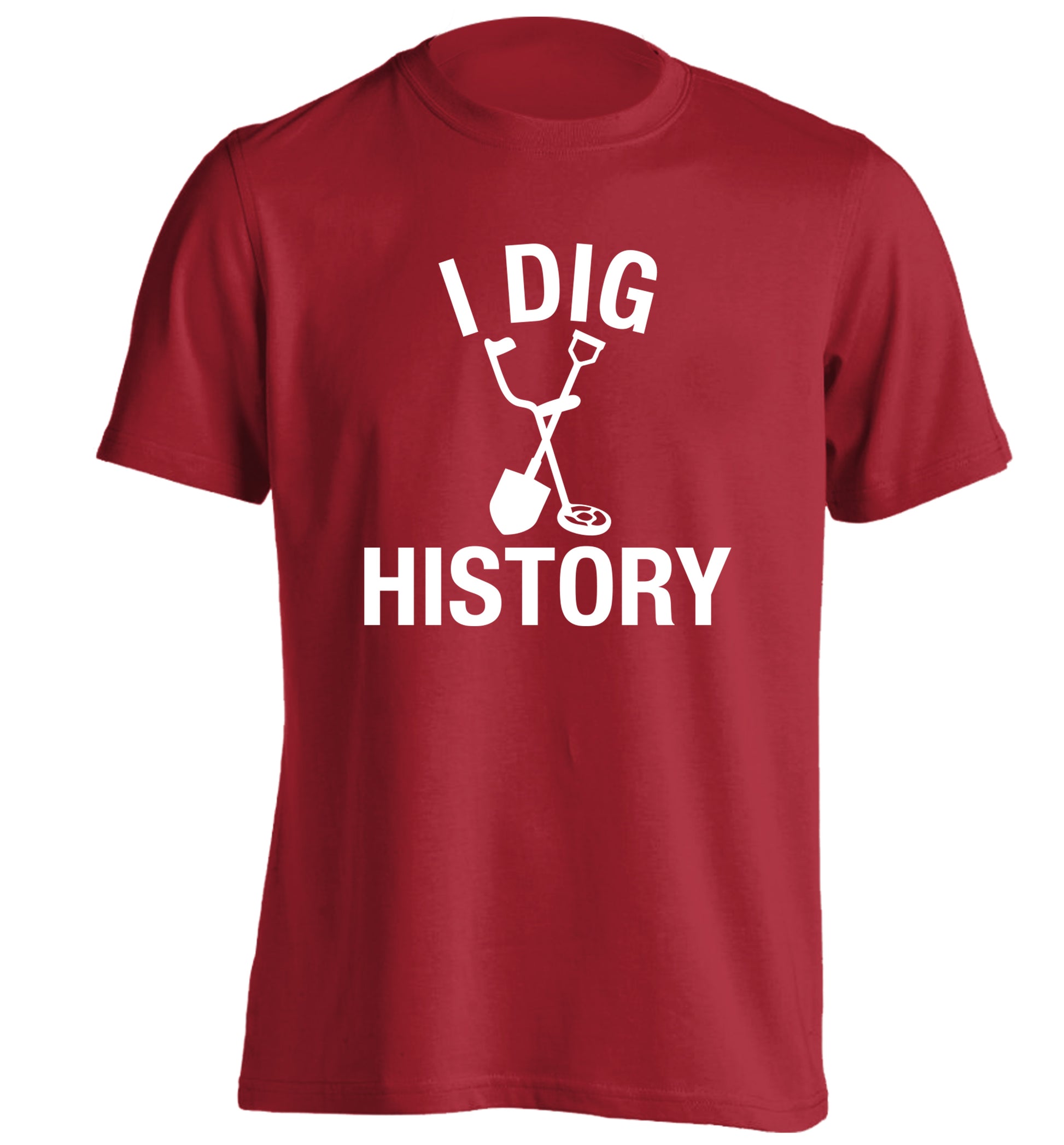 I dig history adults unisex red Tshirt 2XL