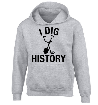 I dig history children's grey hoodie 12-13 Years