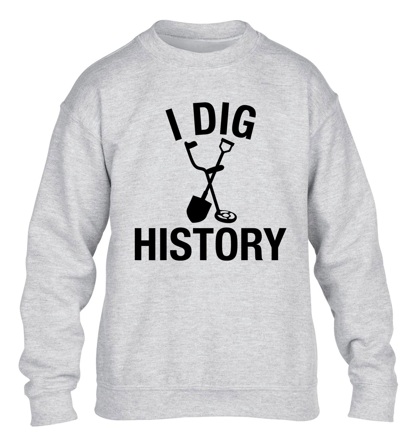 I dig history children's grey sweater 12-13 Years