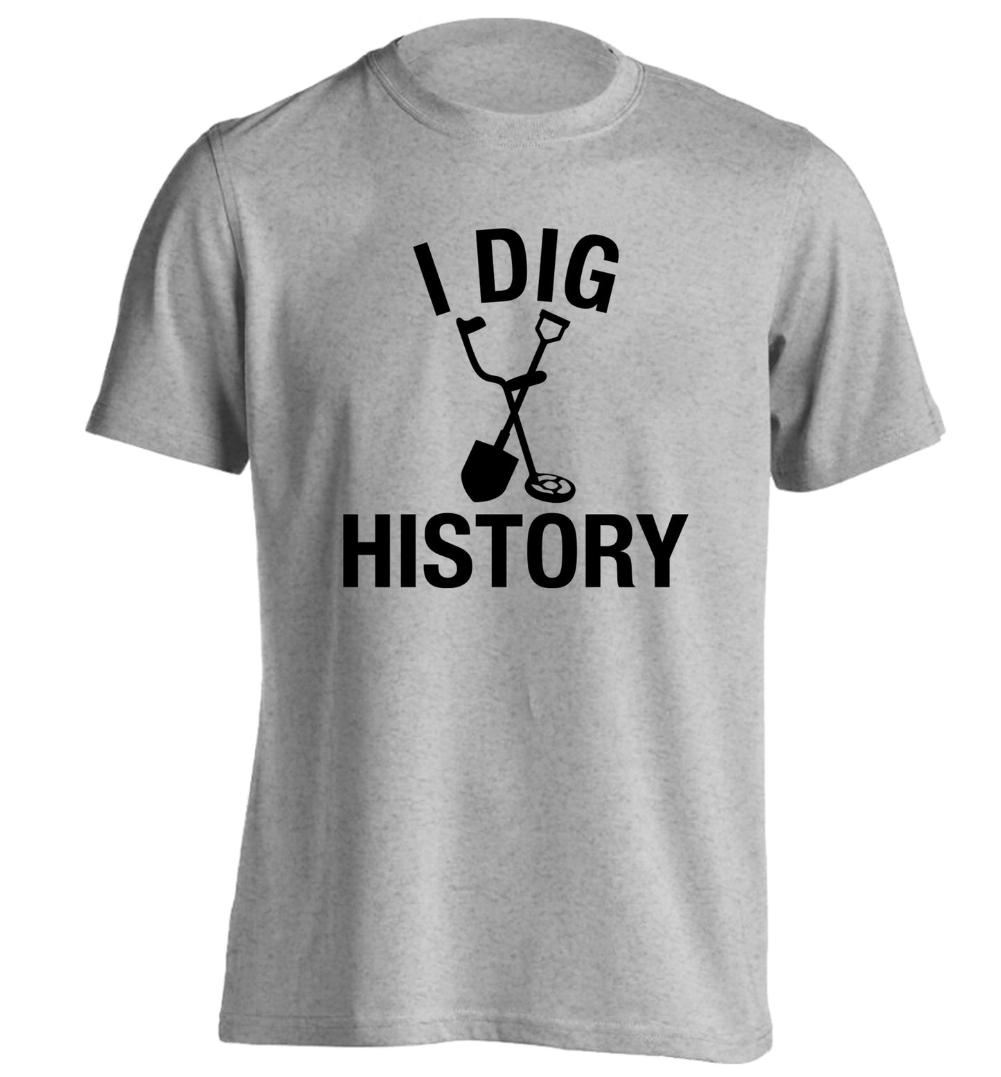 I dig history adults unisex grey Tshirt 2XL