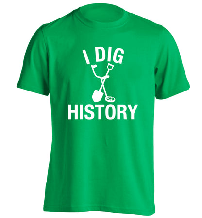 I dig history adults unisex green Tshirt 2XL