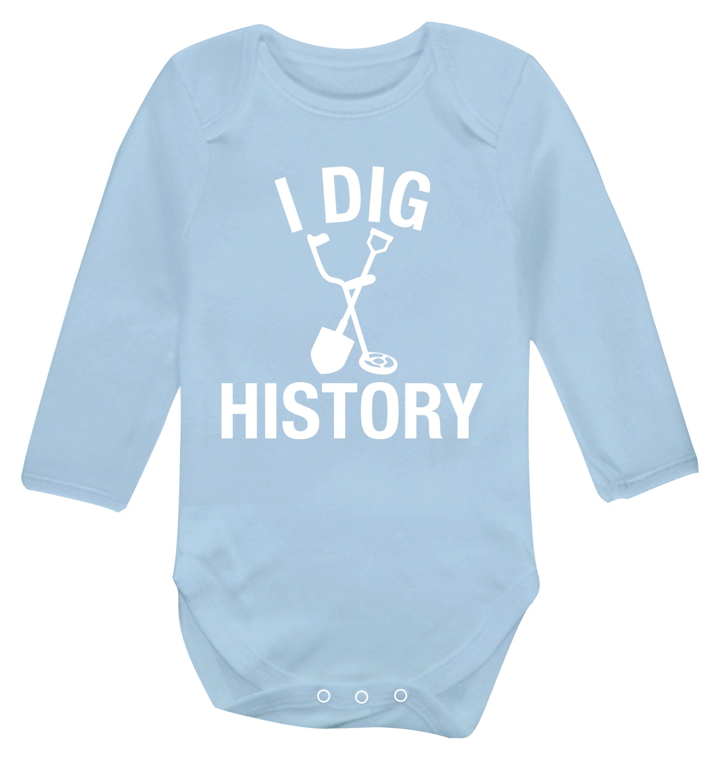 I dig history Baby Vest long sleeved pale blue 6-12 months