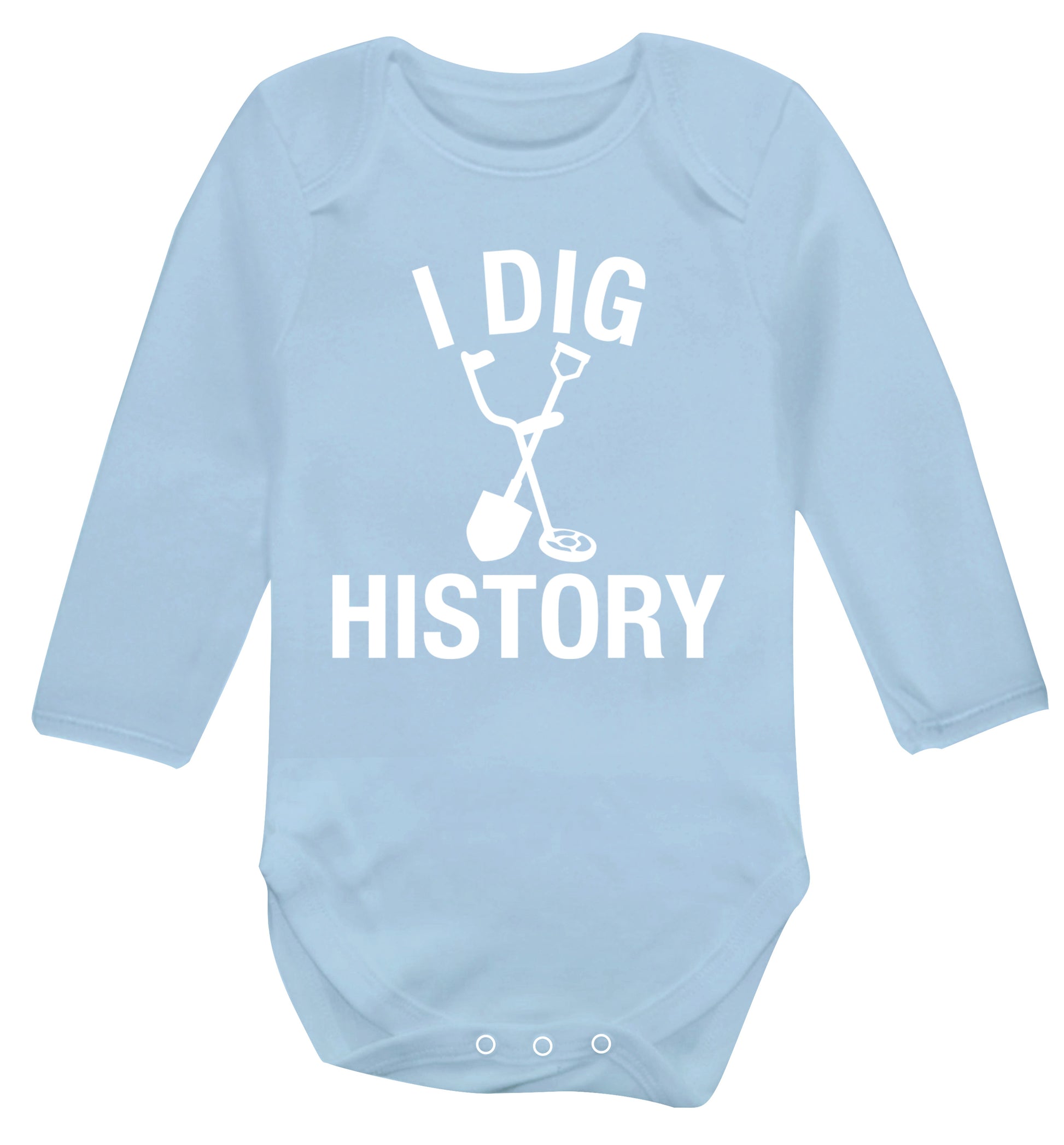 I dig history Baby Vest long sleeved pale blue 6-12 months