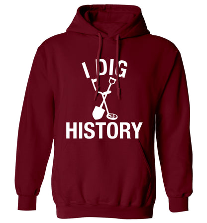 I dig history adults unisex maroon hoodie 2XL