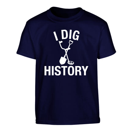 I dig history Children's navy Tshirt 12-13 Years