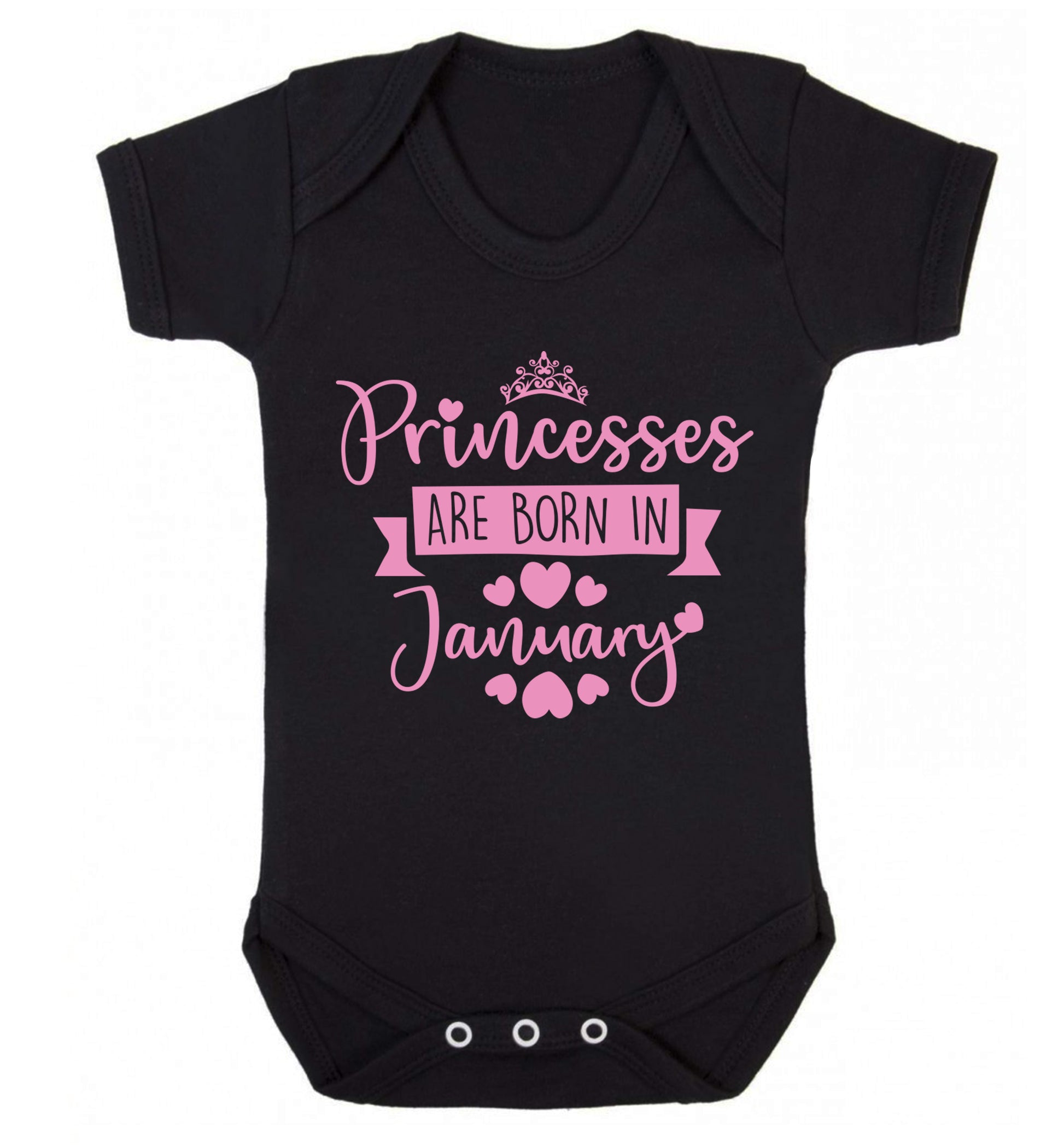 Princesses are born in January Baby Vest black 18-24 months