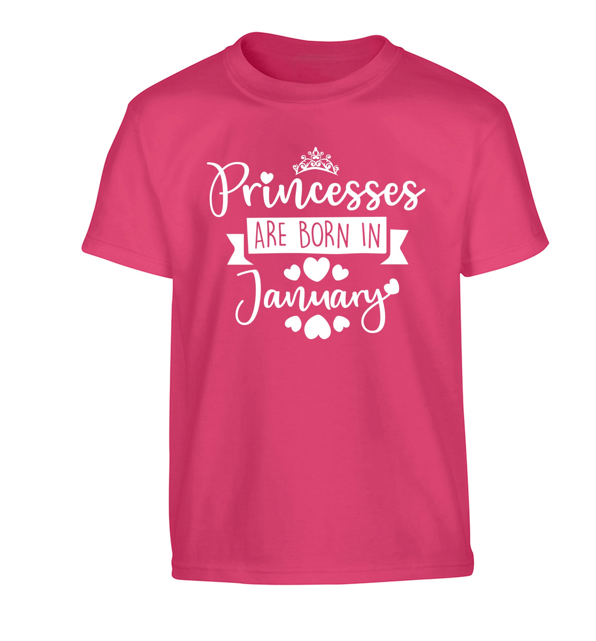 Princesses are born in January Children's pink Tshirt 12-13 Years