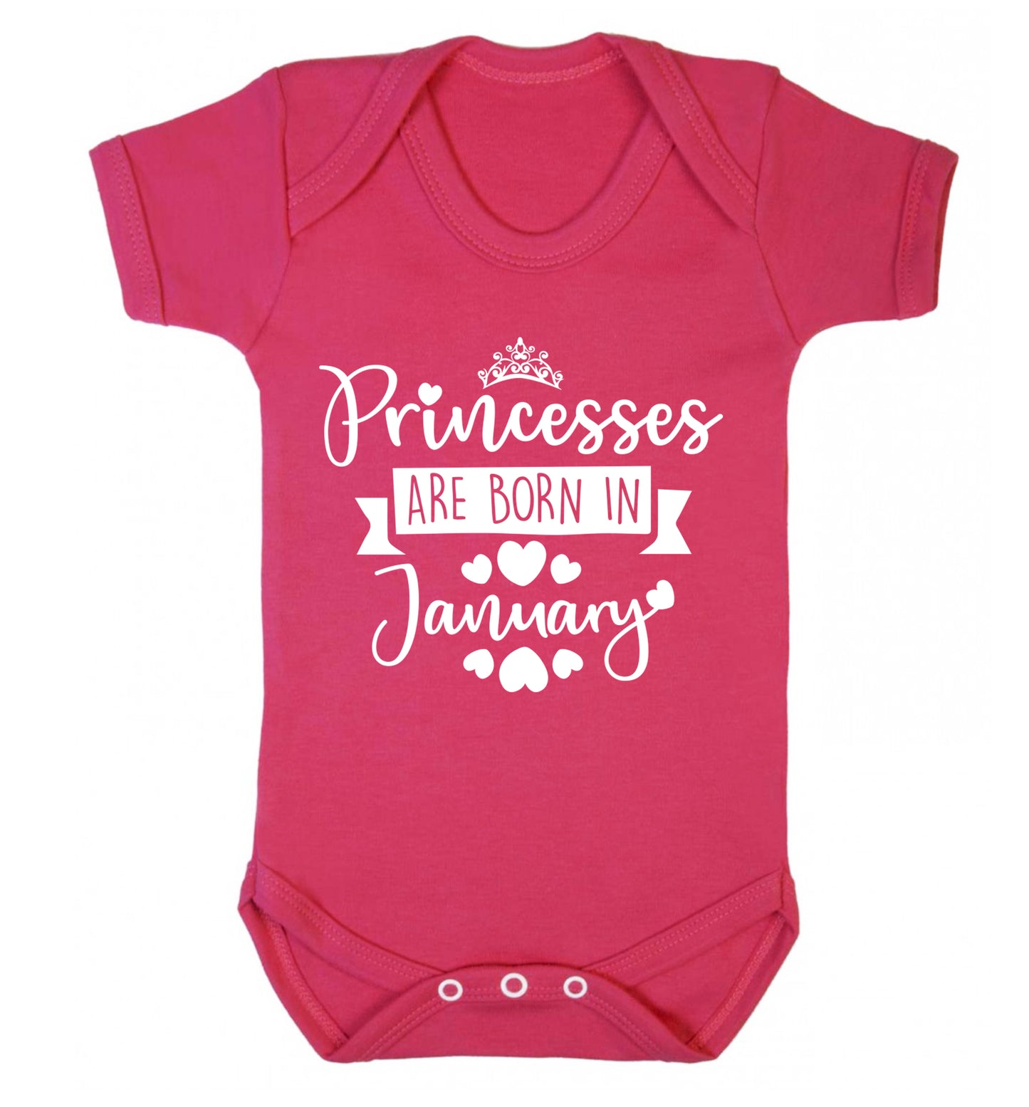 Princesses are born in January Baby Vest dark pink 18-24 months