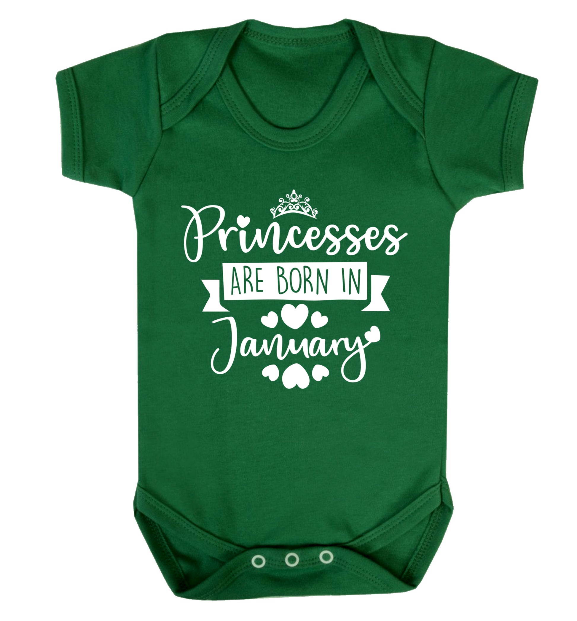 Princesses are born in January Baby Vest green 18-24 months