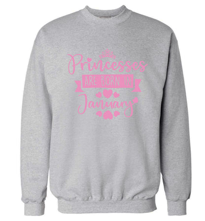 Princesses are born in January Adult's unisex grey Sweater 2XL