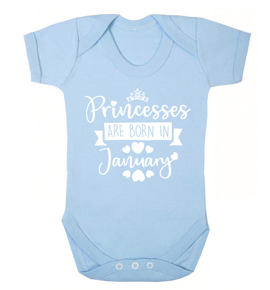 Princesses are born in January Baby Vest pale blue 18-24 months