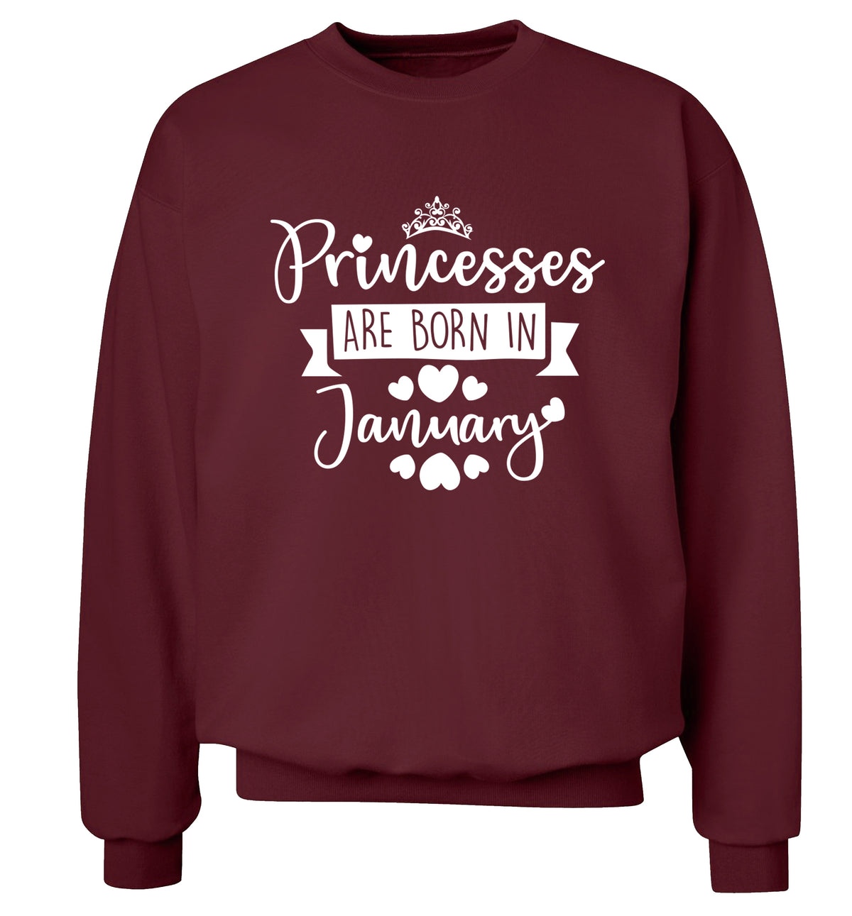 Princesses are born in January Adult's unisex maroon Sweater 2XL