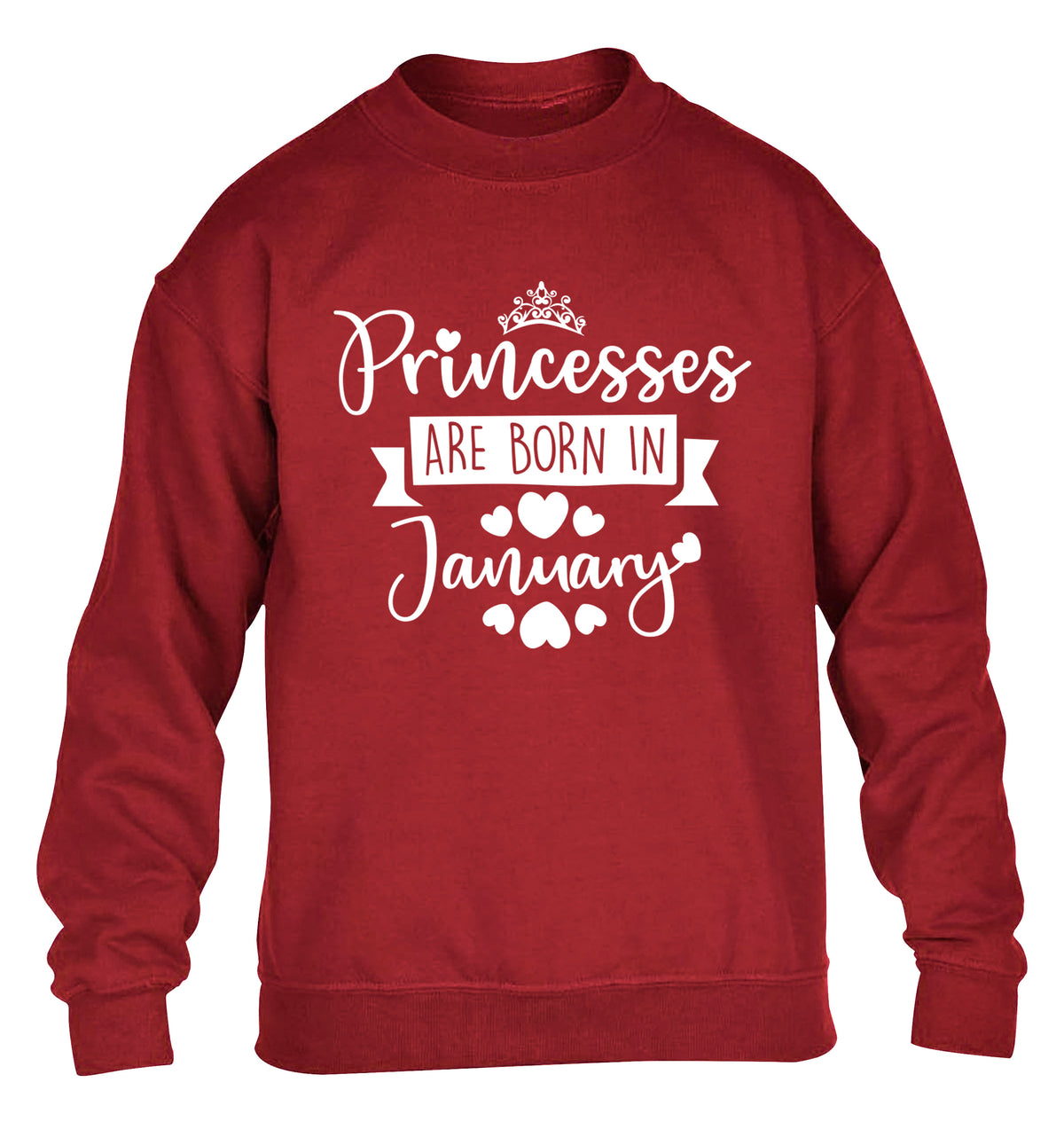 Princesses are born in January children's grey sweater 12-13 Years