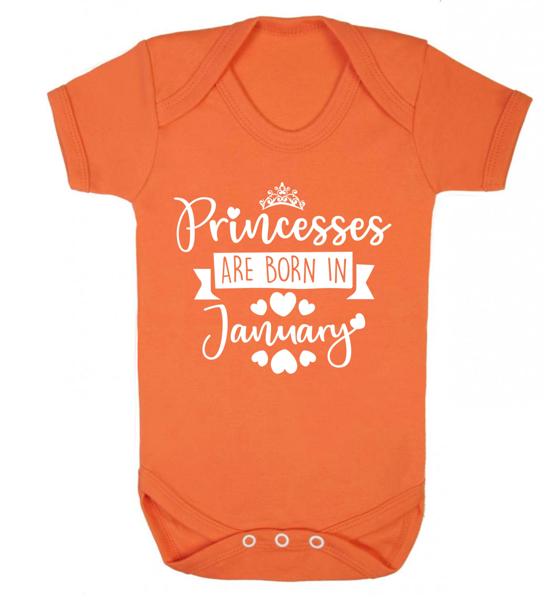 Princesses are born in January Baby Vest orange 18-24 months