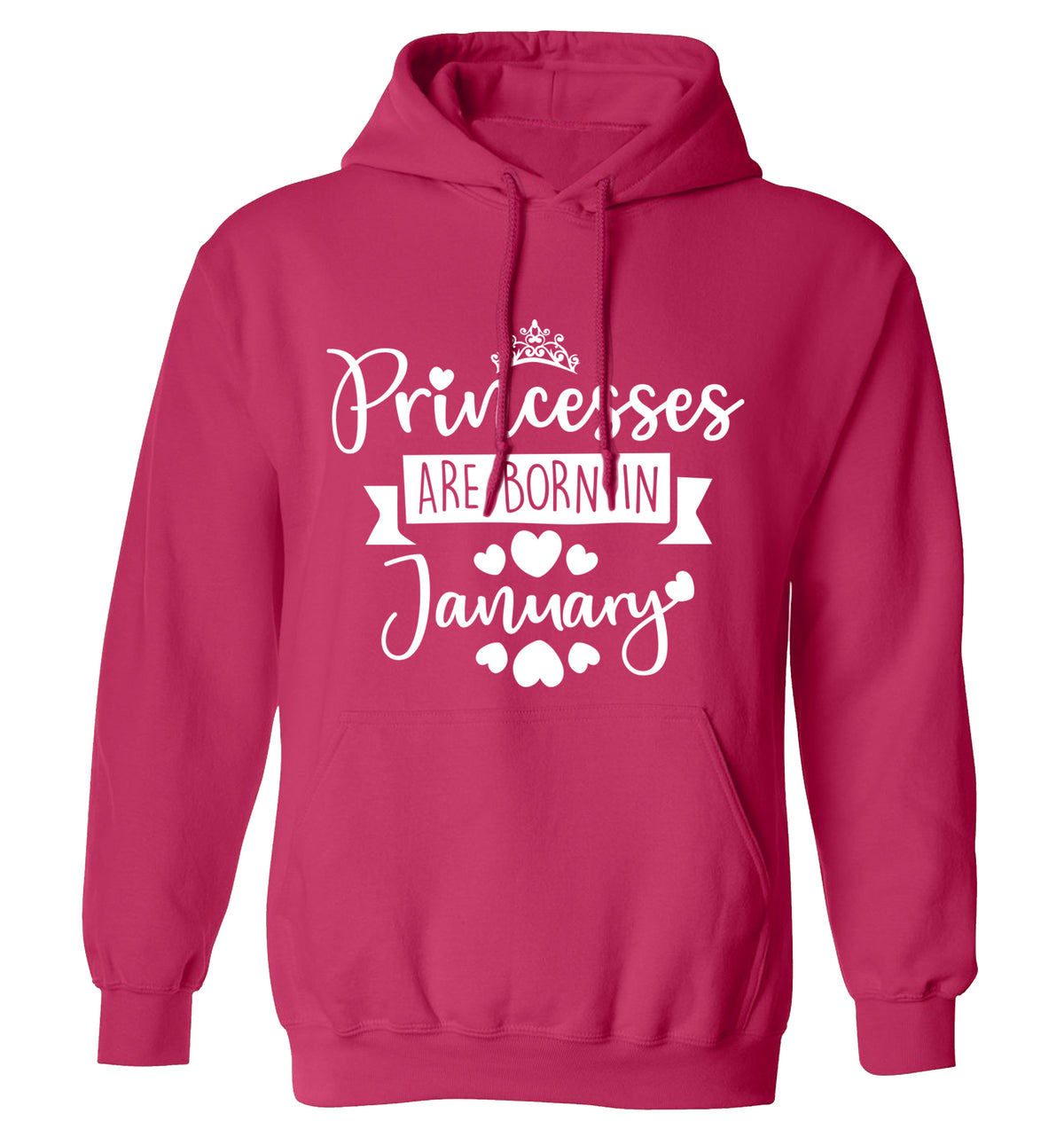 Princesses are born in January adults unisex pink hoodie 2XL