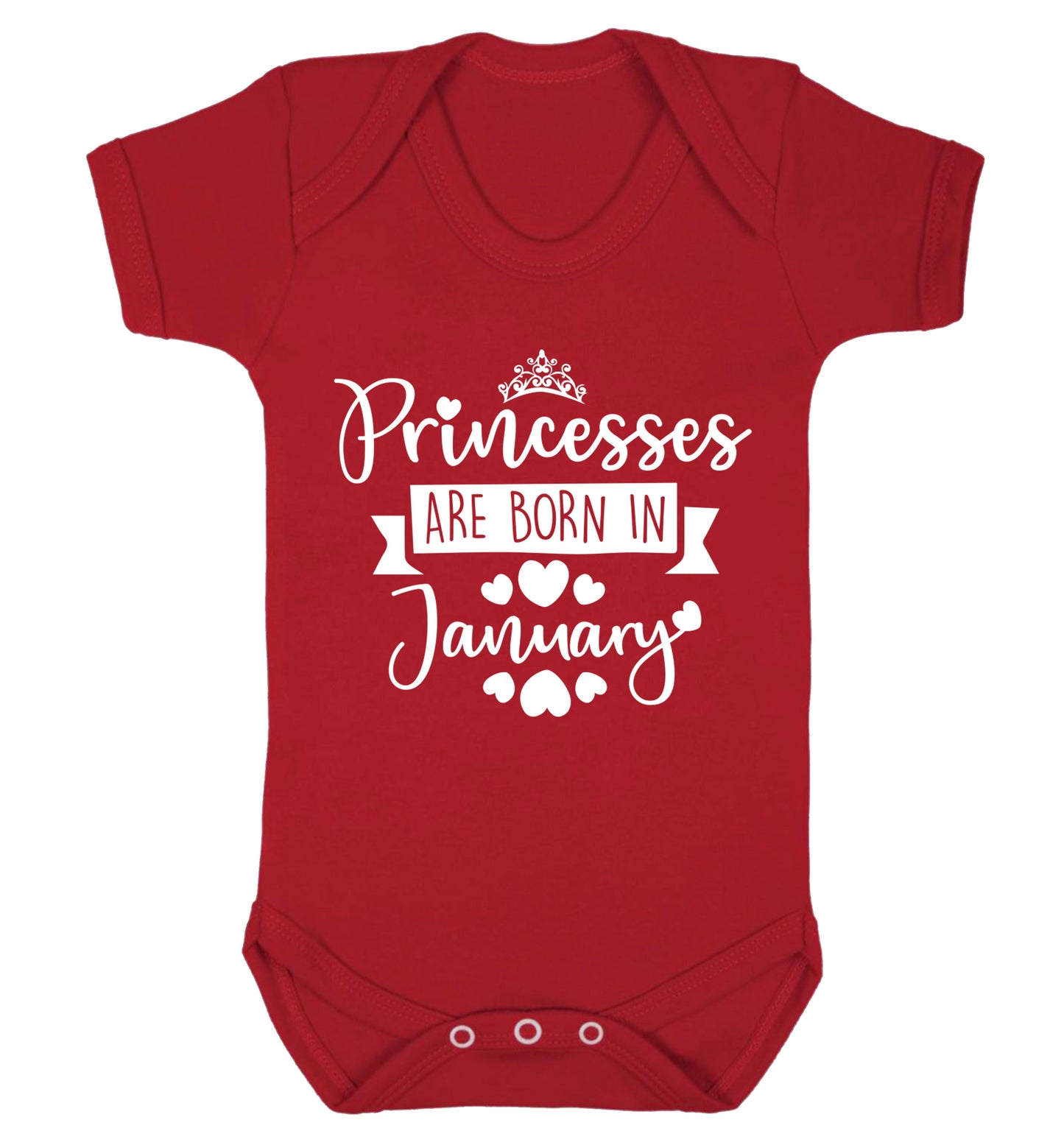 Princesses are born in January Baby Vest red 18-24 months