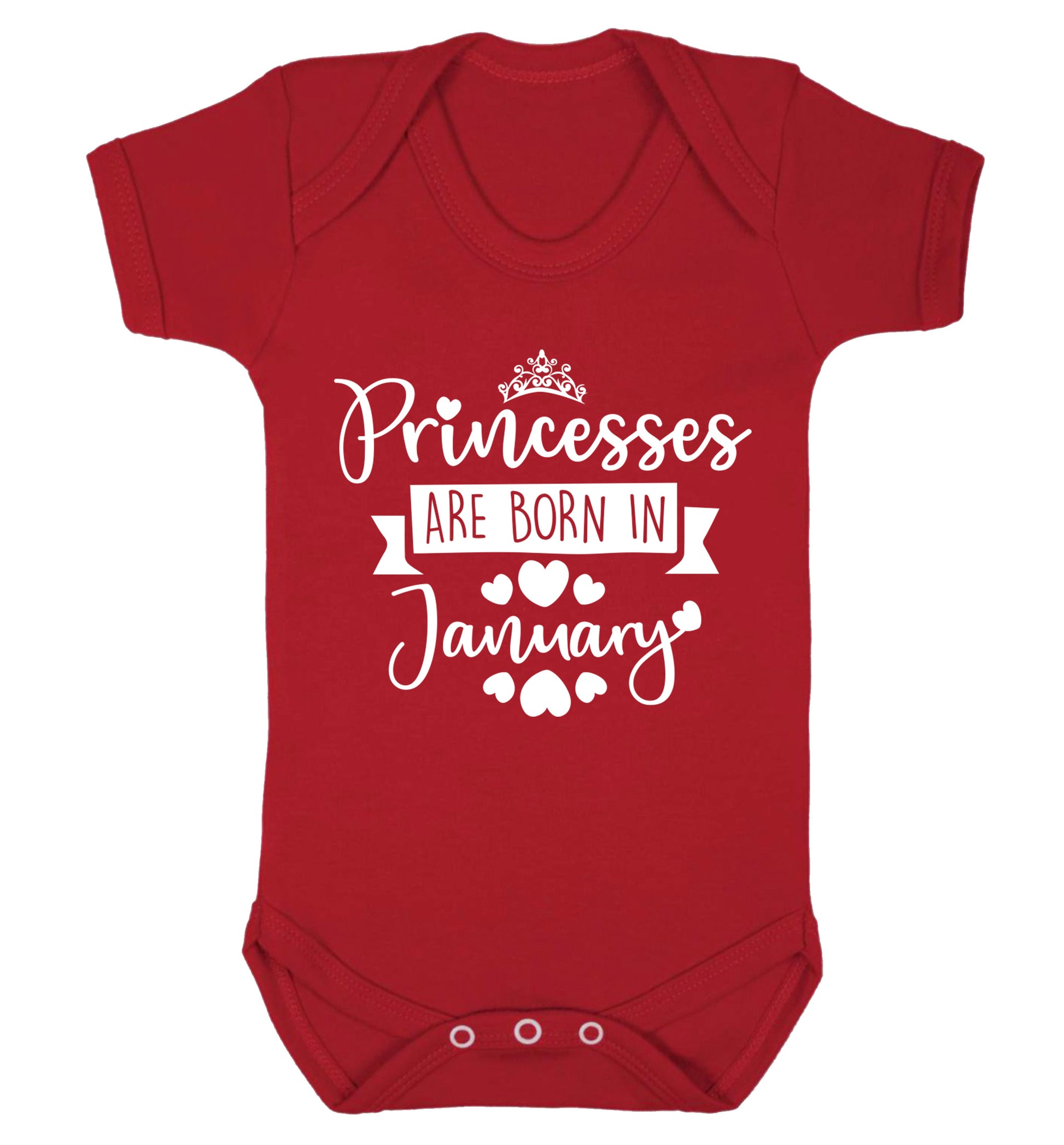Princesses are born in January Baby Vest red 18-24 months