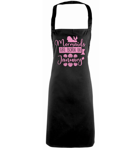 Mermaids are born in January black apron