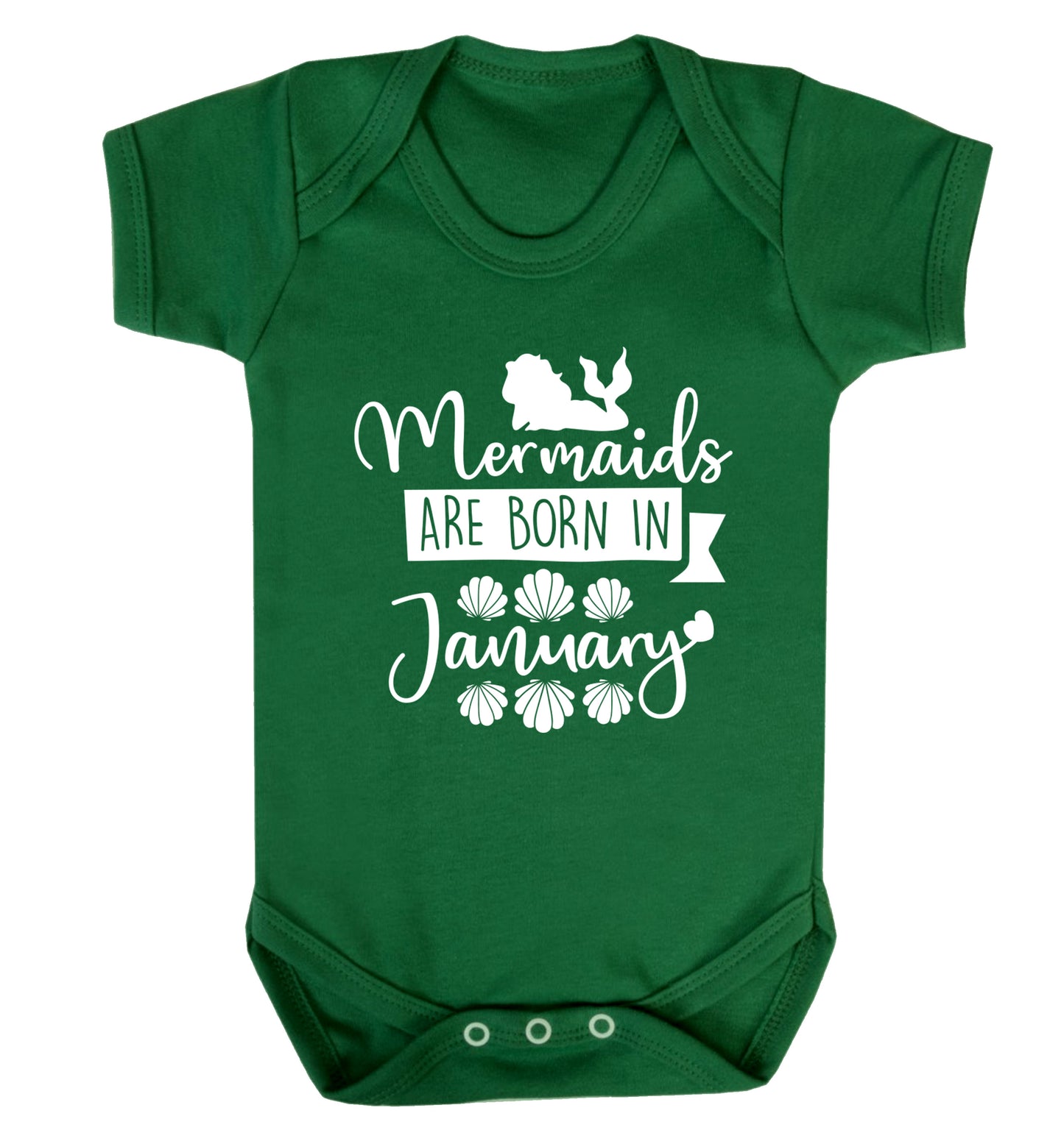 Mermaids are born in January Baby Vest green 18-24 months