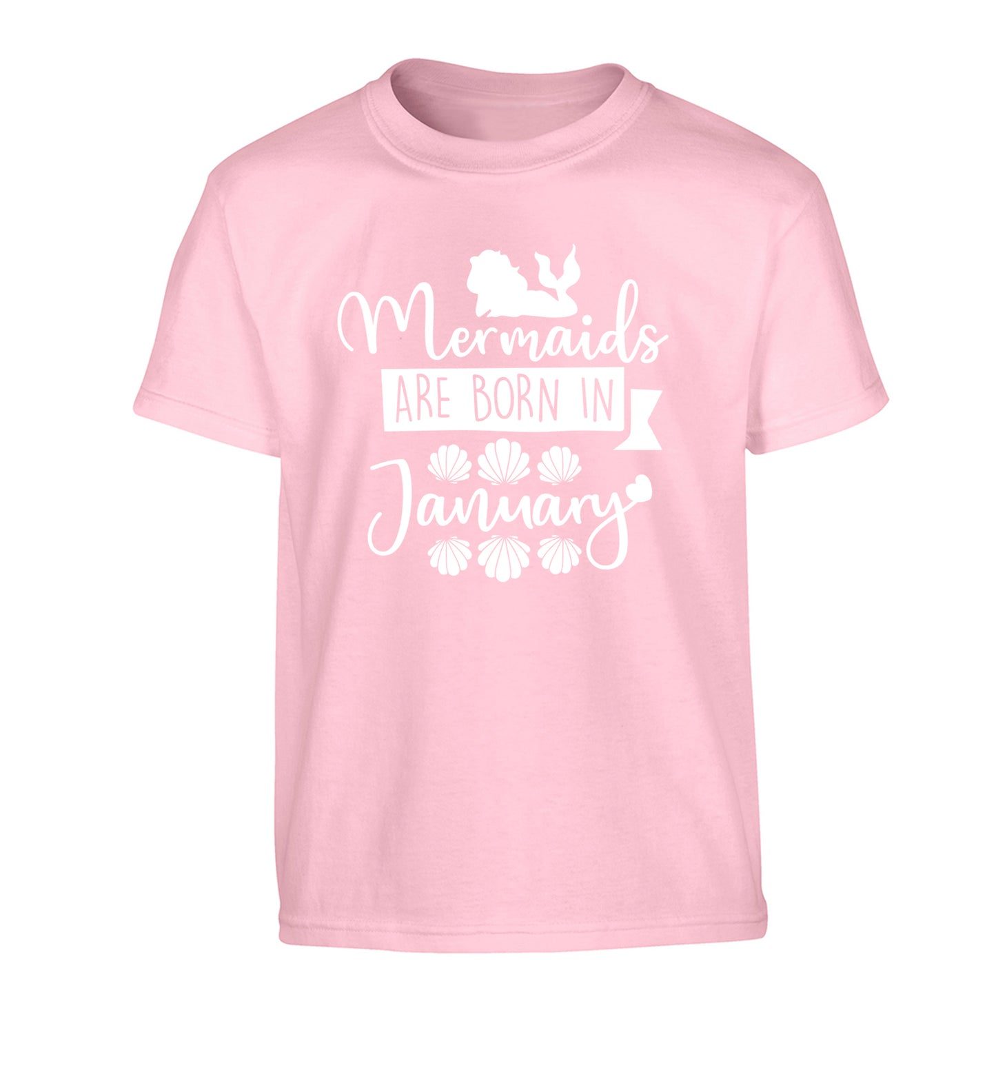 Mermaids are born in January Children's light pink Tshirt 12-13 Years