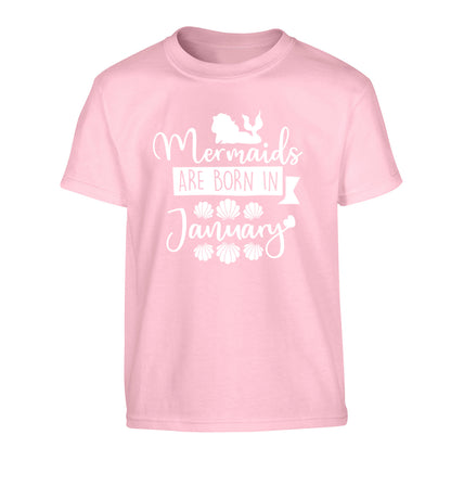 Mermaids are born in January Children's light pink Tshirt 12-13 Years