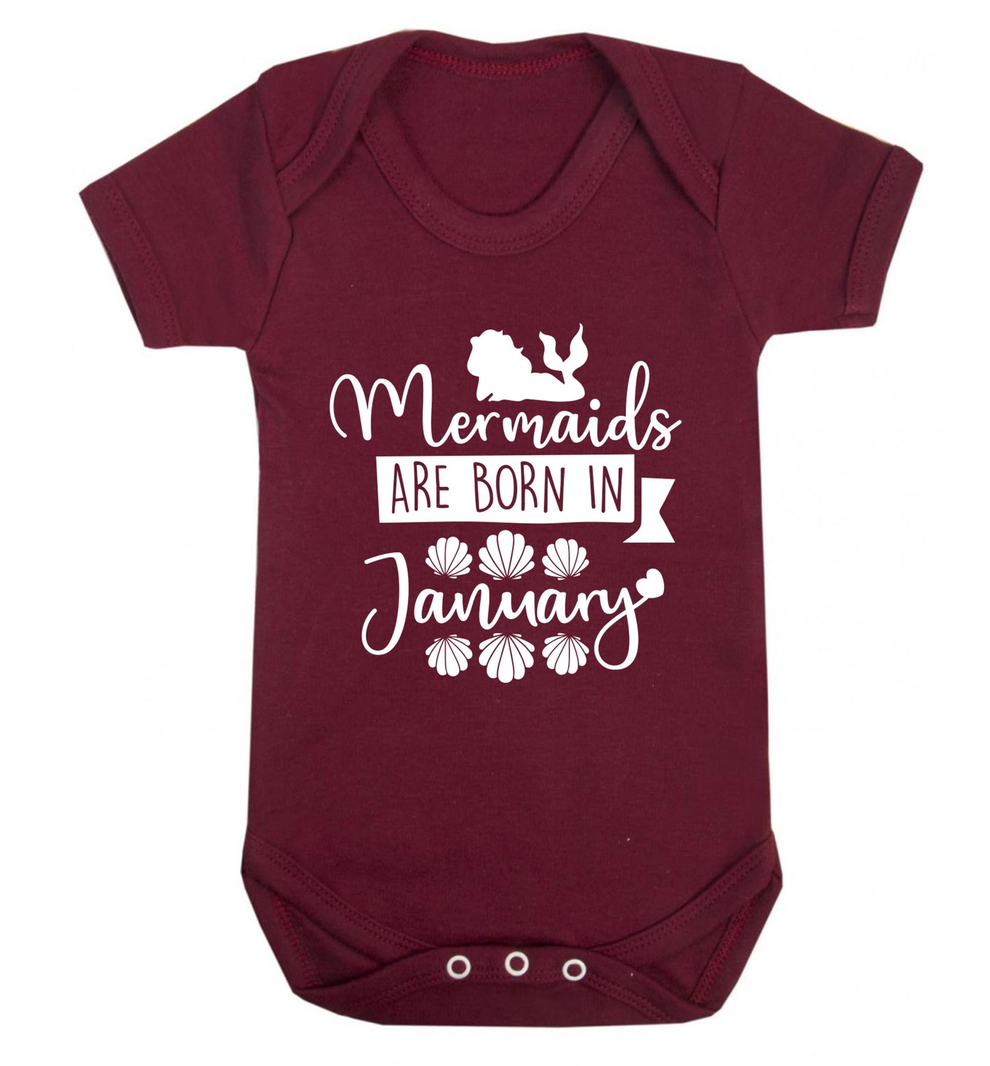Mermaids are born in January Baby Vest maroon 18-24 months